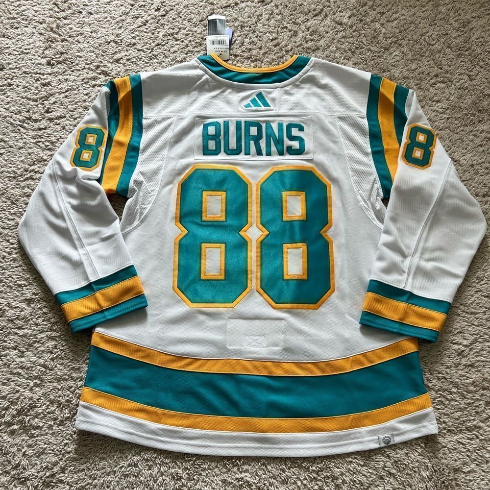 Adidas Authentic NHL San Jose Sharks Brent Burns#88 Reverse Retro 2.0 Jersey - Picture 3 of 4